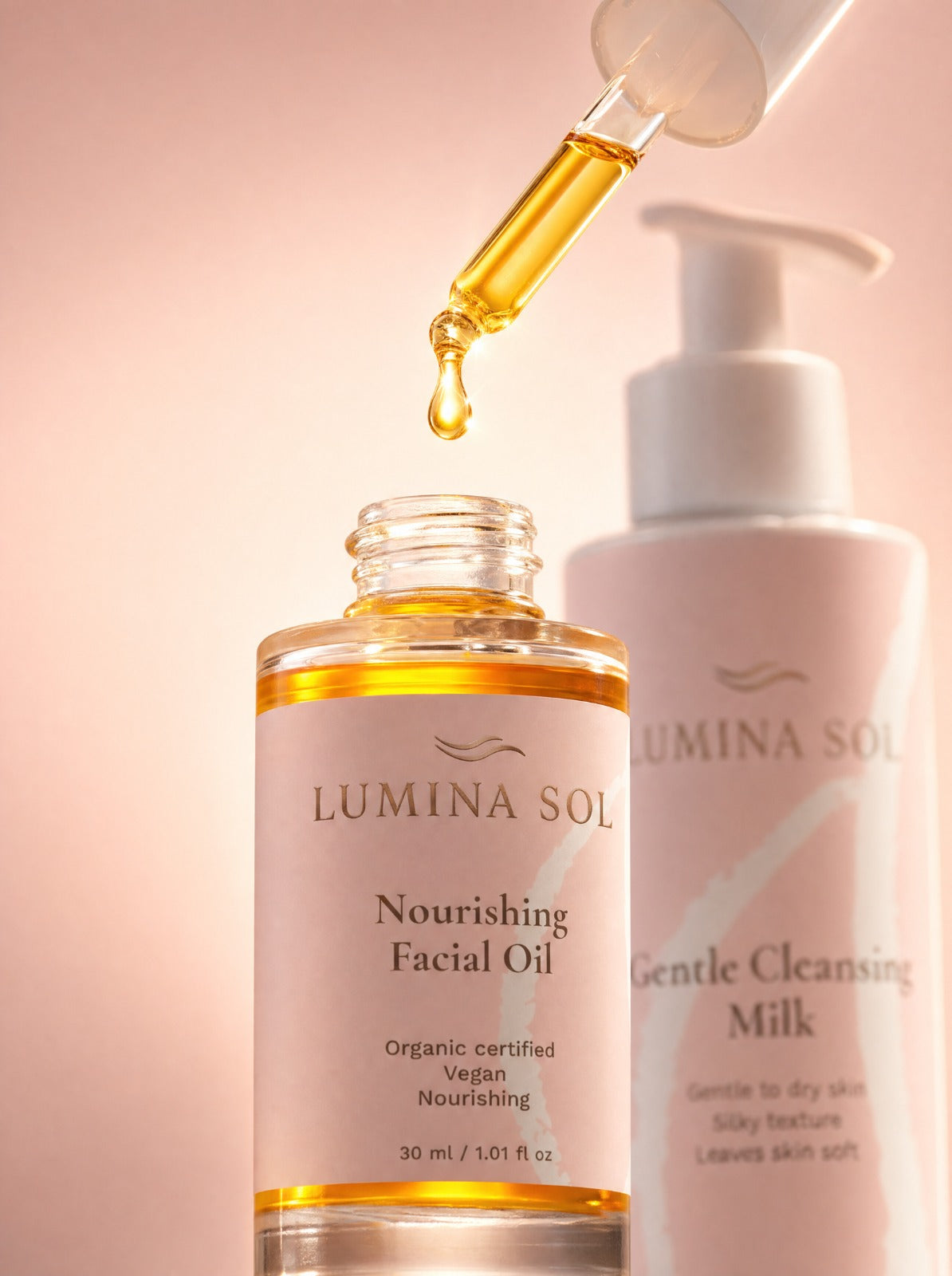 Glowy Skin Collection — Nourishing Facial Oil with dropper
