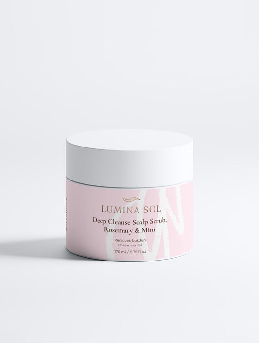 Deep Cleanse Scalp Scrub Rosemary and Mint — front view of green jar with product label