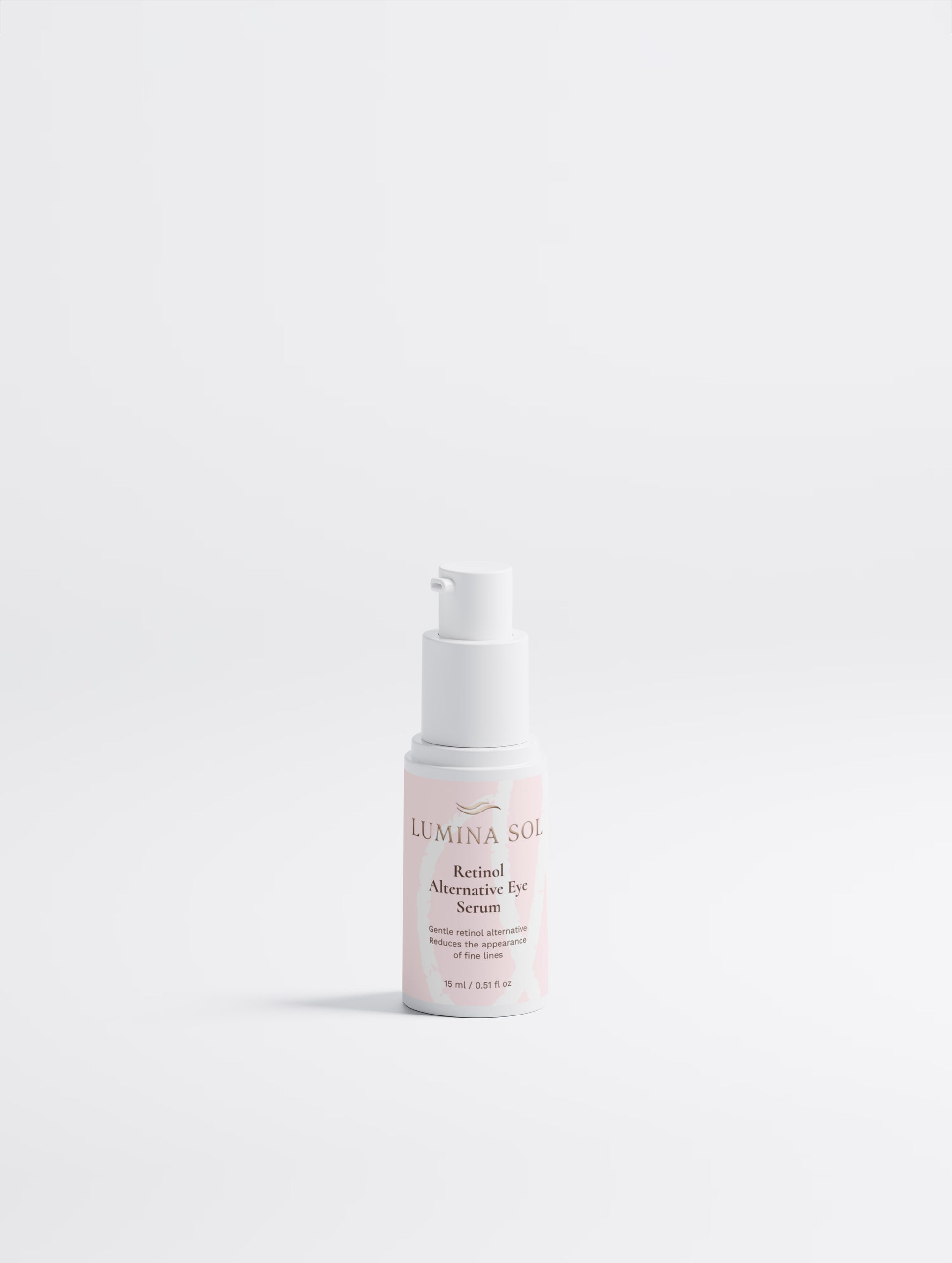 Eye Serum — angled view showing compact pump dispenser