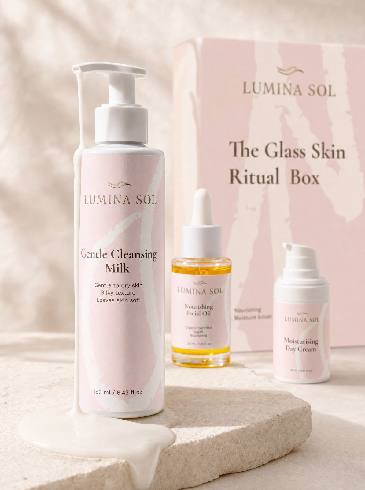 Glass Skin Ritual — Cleansing Milk bottle detail