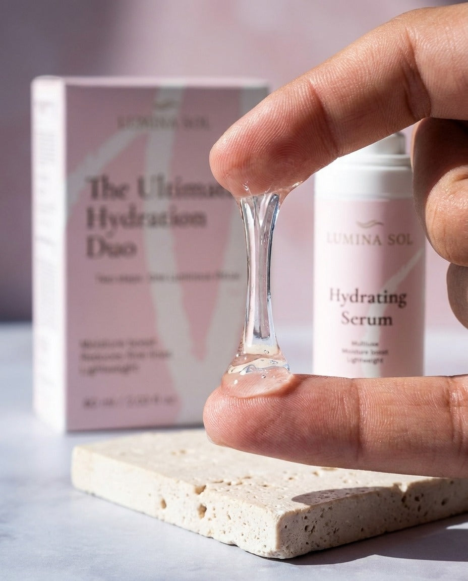 Ultimate Hydration — HA Serum bottle close-up	
